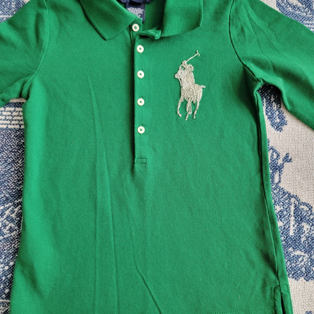 Ralph Lauren Kids Green Polo Shirt NWT Size Small 7 - Picture 2 of 9